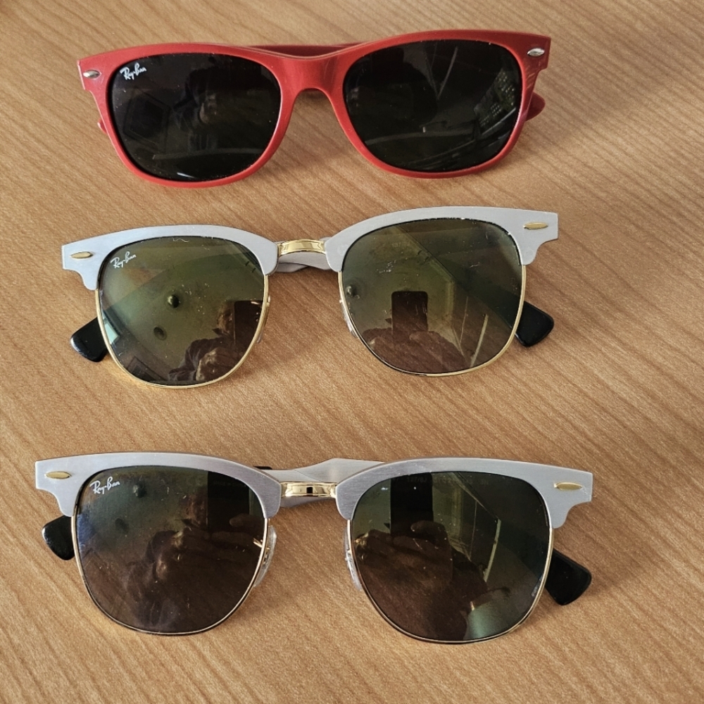 3 pairs of Ray Ban Sunglasses